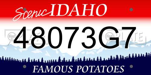 48073G7 Idaho License Plate
