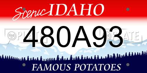 480A93 Idaho License Plate