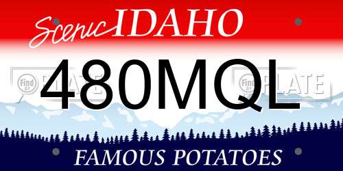 480MQL Idaho License Plate
