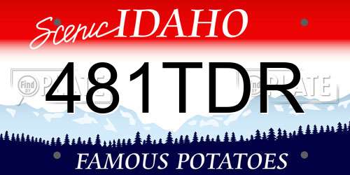481TDR Idaho License Plate