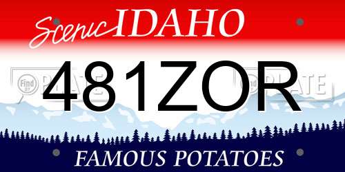 481ZOR Idaho License Plate