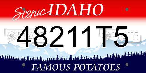 48211T5 Idaho License Plate