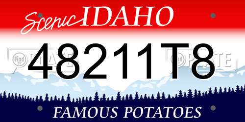 48211T8 Idaho License Plate