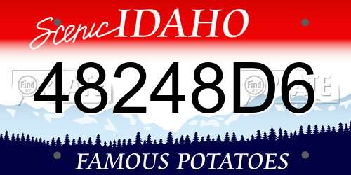 48248D6 Idaho License Plate