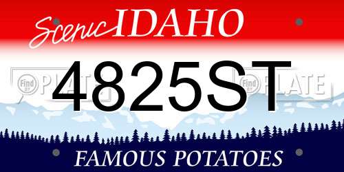 4825ST Idaho License Plate