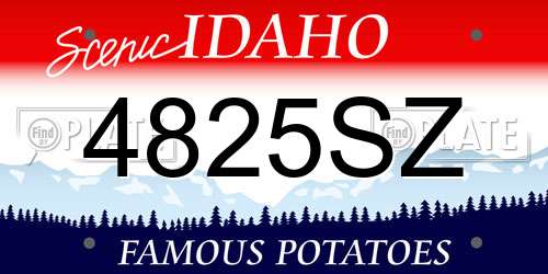 4825SZ Idaho License Plate
