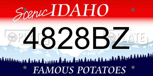 4828BZ Idaho License Plate