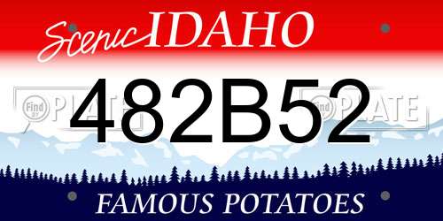 482B52 Idaho License Plate