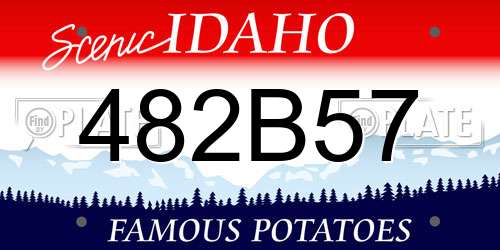 482B57 Idaho License Plate