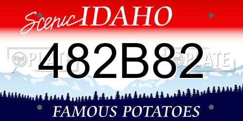 482B82 Idaho License Plate