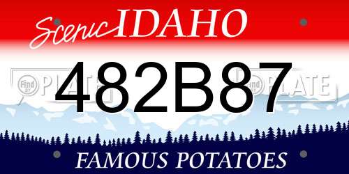 482B87 Idaho License Plate