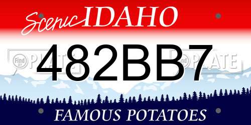 482BB7 Idaho License Plate