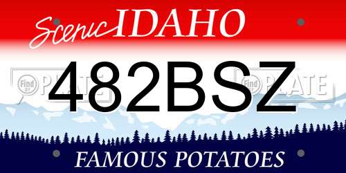 482BSZ Idaho License Plate