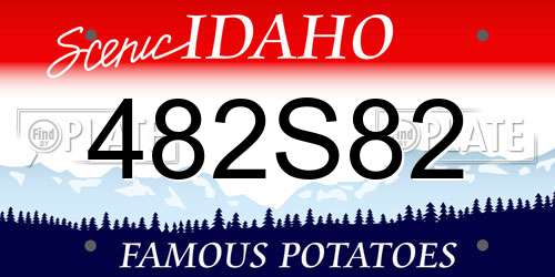 482S82 Idaho License Plate