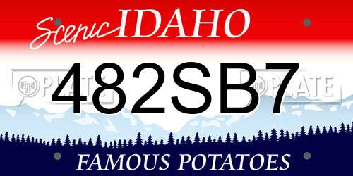 482SB7 Idaho License Plate
