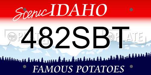 482SBT Idaho License Plate