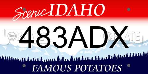 483ADX Idaho License Plate