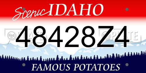 48428Z4 Idaho License Plate