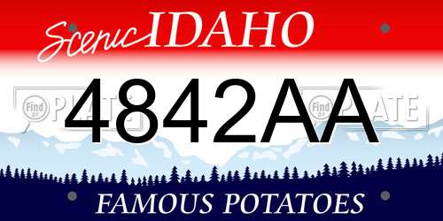 4842AA Idaho License Plate