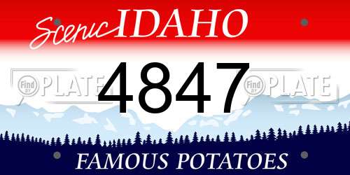 4847 Idaho License Plate
