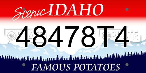 48478T4 Idaho License Plate