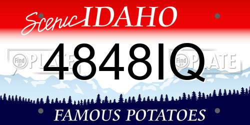 4848IQ Idaho License Plate