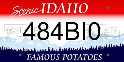484BI0 Idaho License Plate