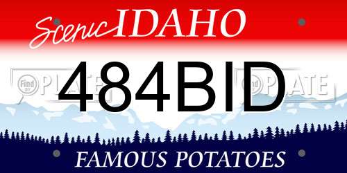 484BID Idaho License Plate