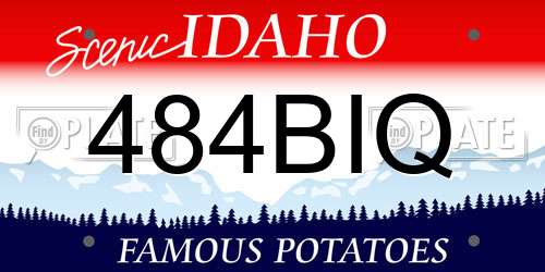 484BIQ Idaho License Plate