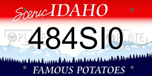 484SI0 Idaho License Plate