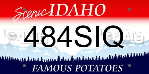 484SIQ Idaho License Plate