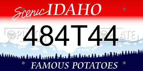 484T44 Idaho License Plate