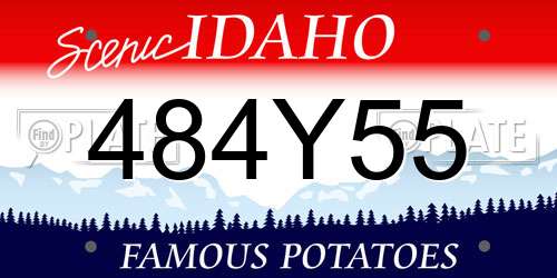 484Y55 Idaho License Plate