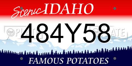 484Y58 Idaho License Plate