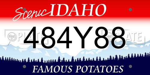 484Y88 Idaho License Plate
