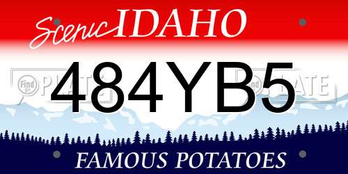 484YB5 Idaho License Plate