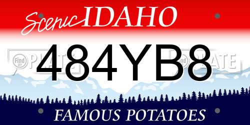 484YB8 Idaho License Plate