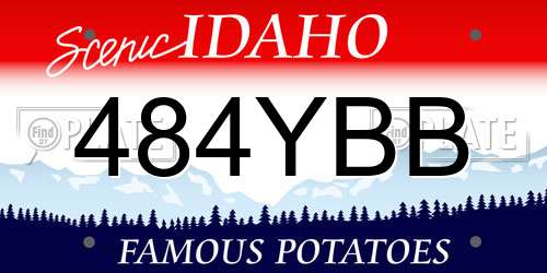 484YBB Idaho License Plate