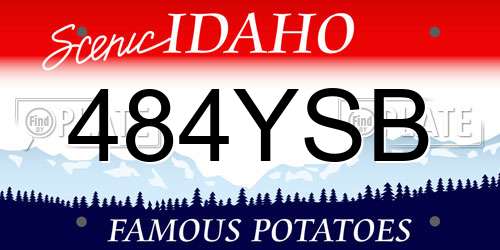 484YSB Idaho License Plate