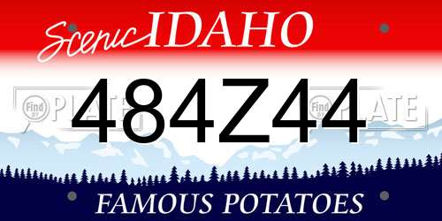 484Z44 Idaho License Plate
