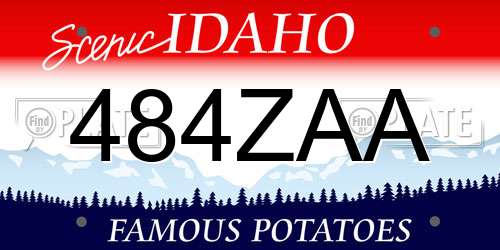 484ZAA Idaho License Plate