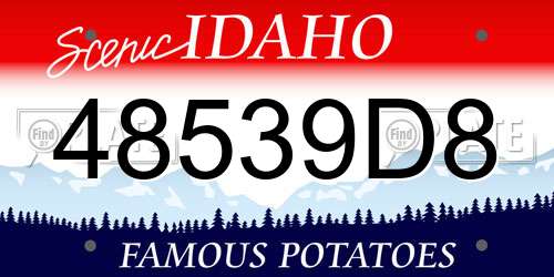 48539D8 Idaho License Plate
