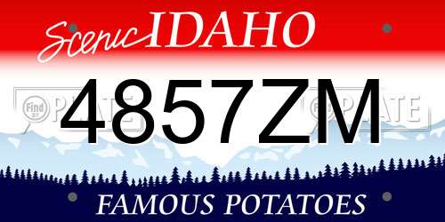 4857ZM Idaho License Plate