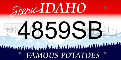 4859SB Idaho License Plate