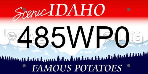 485WP0 Idaho License Plate