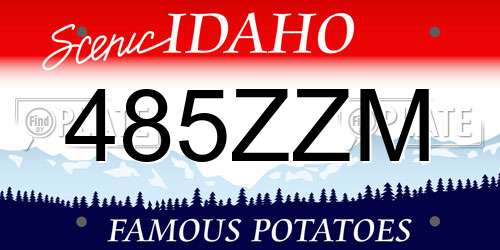 485ZZM Idaho License Plate