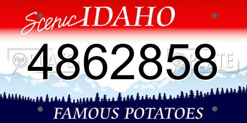 4862858 Idaho License Plate