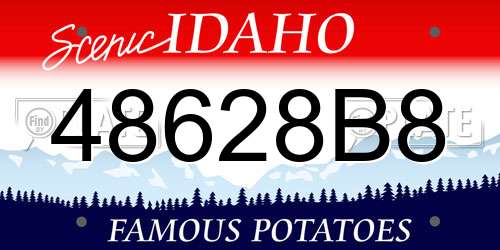 48628B8 Idaho License Plate