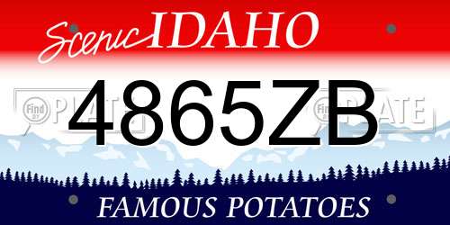 4865ZB Idaho License Plate