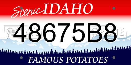 48675B8 Idaho License Plate